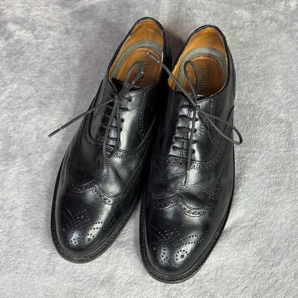Proxon Wingtip Oxford Men 11 Black Steel Toe Leather Brogue Workwear ASTM 241311